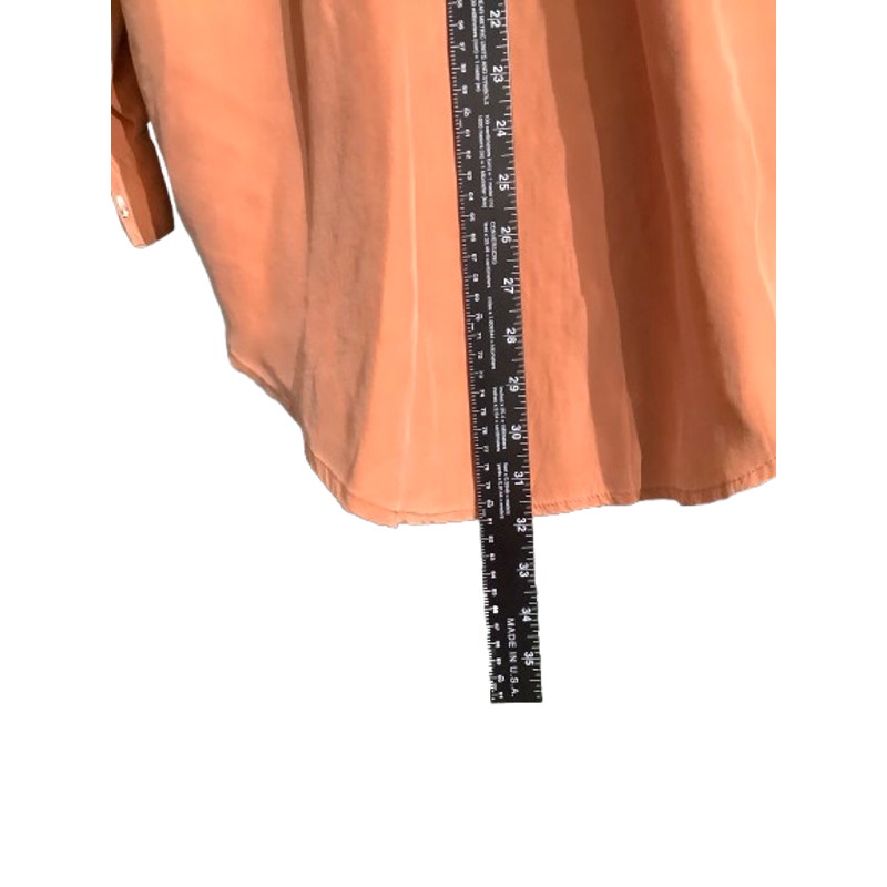 Carole Little 100% Silk Blouse Women’s 6 – Burnt Orange, Collared, Long Sleeve