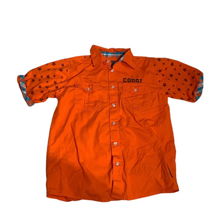 Coogi Kids' Orange Button-Up Shirt Size 12 – Streetwear, Bold, Trendy