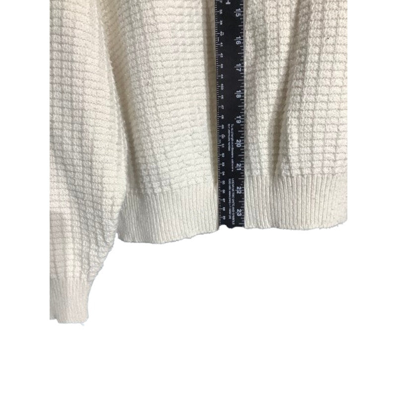 John Weitz Ivory Knit Sweater Men’s L 100% Cotton — Classic, Minimalist, Casual