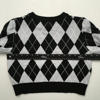 Streetwear Society Argyle Cropped Sweater Size XS - Preppy, Y2K, Baddie