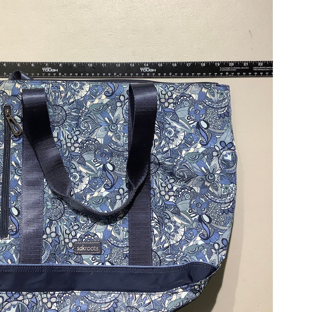 Sakroots Blue Floral Tote Bag – Boho, Travel, Multi-Pocket