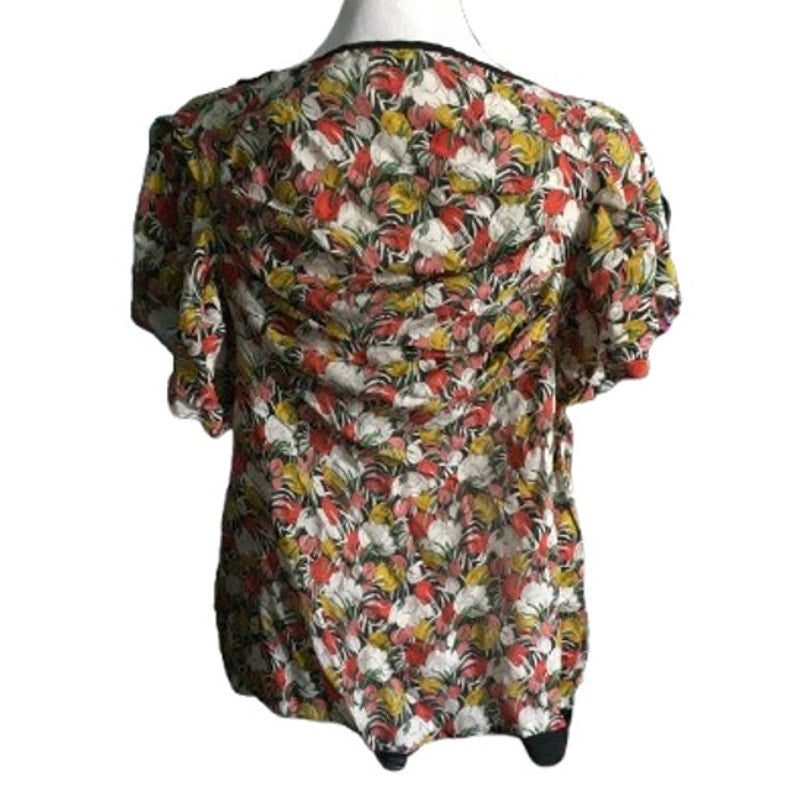 LiL Floral Silk Blouse Size 4 - Cottagecore, Feminine, Vintage