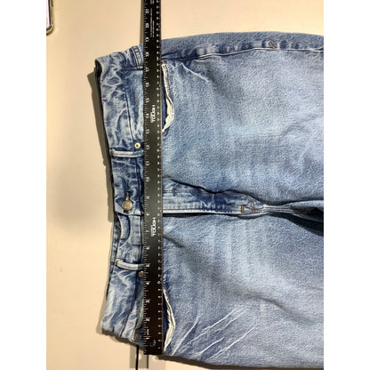 Good American Light Wash Cropped Jeans Women 15 — Frayed, Raw Hem, Casual