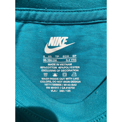 Nike Toddler Boys XS 4 Aqua Blue Crewneck T-Shirt Short Sleeve