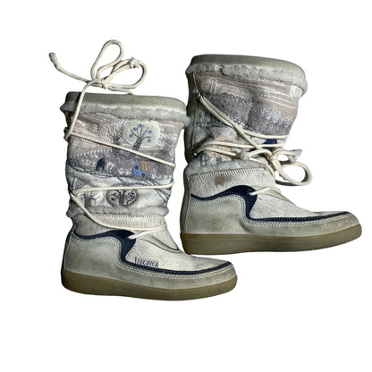 Vintage Tecnica Après Ski Fur Boots Ivory Women’s 5 — Retro, Winter, Alpine