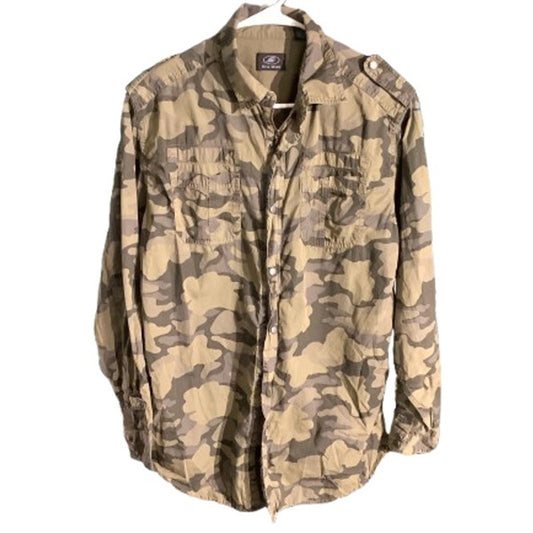 First Wave Camo Shirt Men’s Size 20 – Full-Zip, Button Front, 100% Cotton