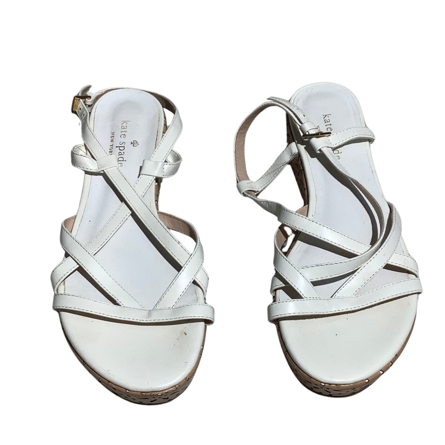 Kate Spade Leather Strappy Wedge Sandals Women’s 6.5M — Designer, Chic, Summer