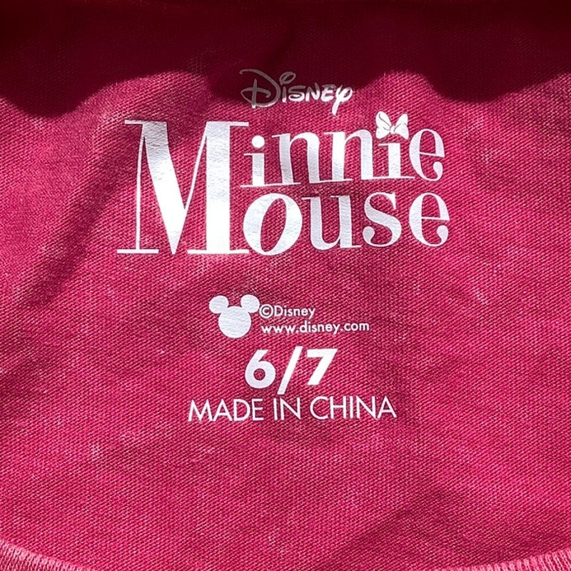Disney Minnie Mouse T-Shirt Child Size 6/7 – Pink, Graphic, Crew Neck