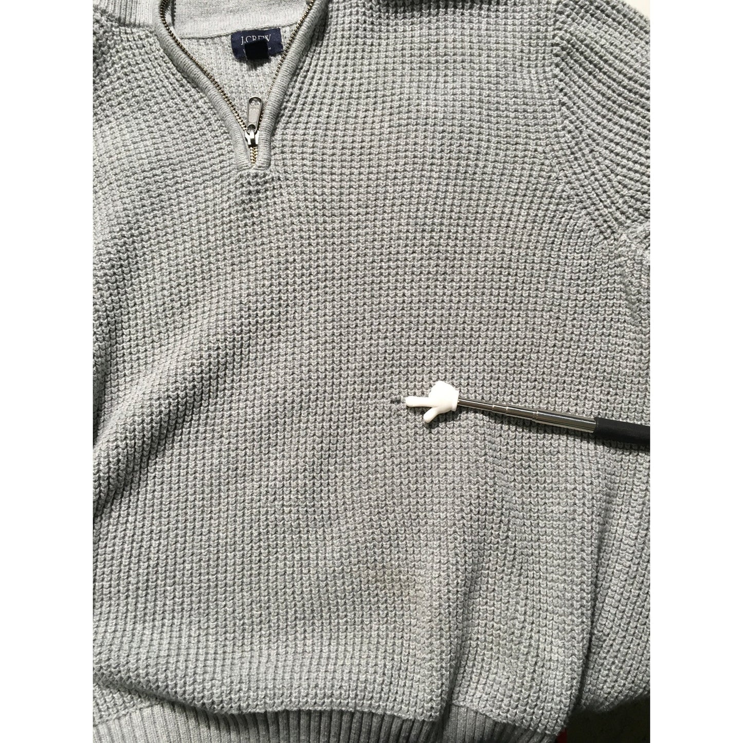 J.Crew Light Gray 1/4 Zip Sweater Size L - Classic, Preppy, Casual