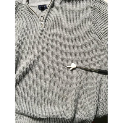 J.Crew Light Gray 1/4 Zip Sweater Size L - Classic, Preppy, Casual