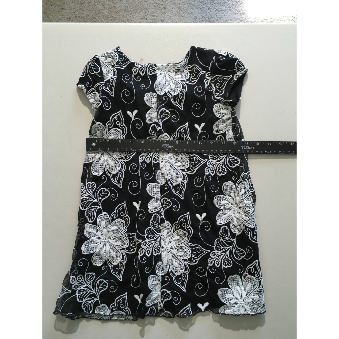 Bonnie Jean Black Floral Dress Size 6X - Elegant, Classic, Formal