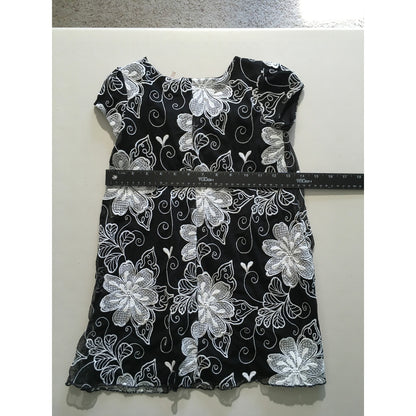 Bonnie Jean Black Floral Dress Size 6X - Elegant, Classic, Formal