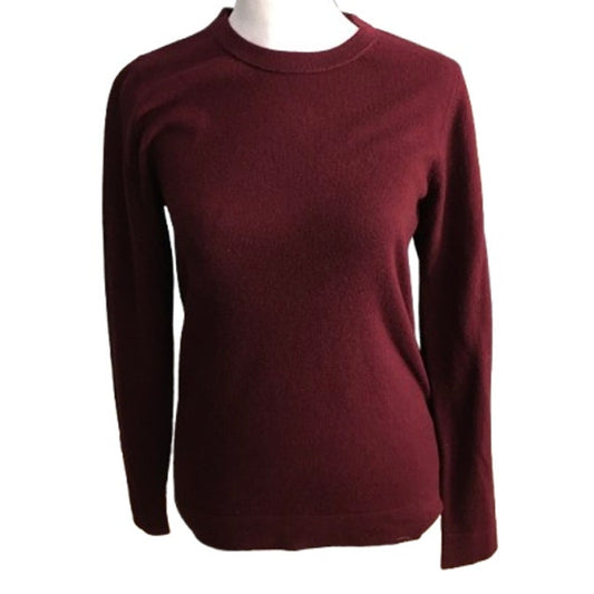 PURE Cashmere Wool Burgundy Long Sleeve Sweater Size 4 – Minimalist, Chic, Cozy