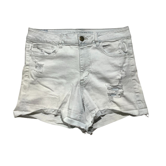 American Eagle Denim Shorts Women’s Size 12 — Super Stretch, Raw Hem, Casual