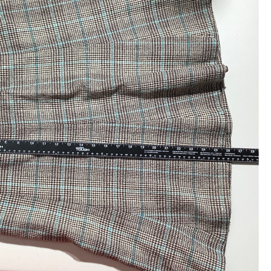 Rafaella Brown Green Plaid Skirt Women’s Size 12 – Classic, Wool Blend, Side Zip