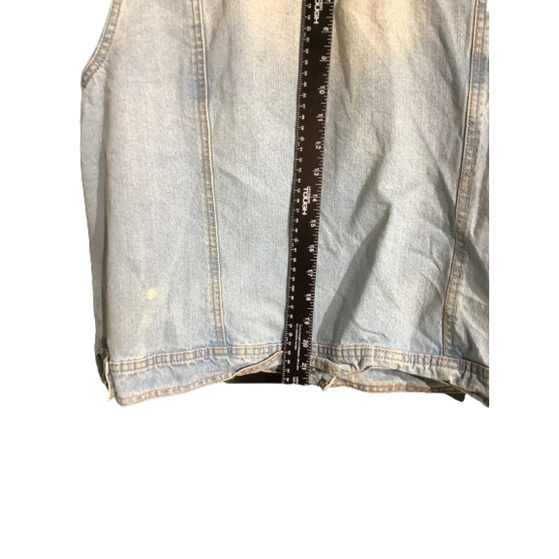 Highway Jeans Denim Vest Women’s Size 1X – Light Wash, Distressed, Sleeveless