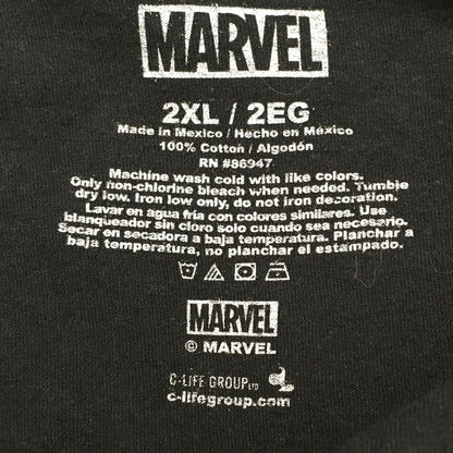 Marvel Black 2XL T-Shirt Comic Periodic Table - Graphic, Superhero, Streetwear