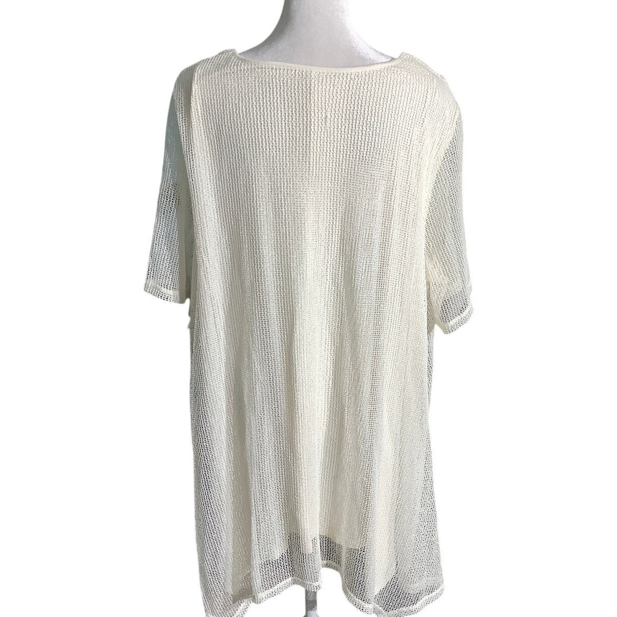 Catherines Crochet Cover-Up, Ivory, Women’s Size 1X — Boho, Beach, Lightweight