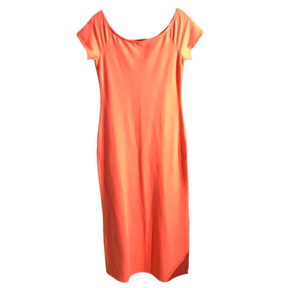 Boston Proper Orange Off Shoulder Maxi Dress Women M — Stretch, Casual, Summer