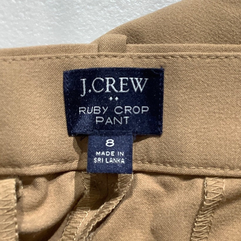 J.Crew Ruby Crop Pants Women’s Size 8 – Light Brown, Tailored, Cropped