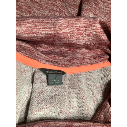 Eddie Bauer Women's Sweatshirt L Red Cowl Neck Loungewear Outdoor Athleisure