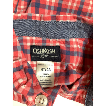 OshKosh B'Gosh Boys 4T Plaid Button-Down Shirt - Preppy, Classic, Picture Day