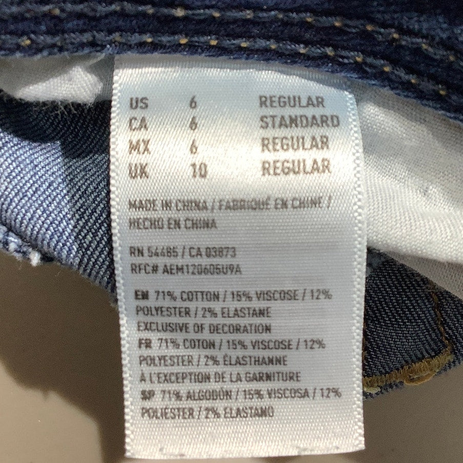 American Eagle Dark Wash Kick Boot Jeans Women 6 — Stretch, Flare, Casual
