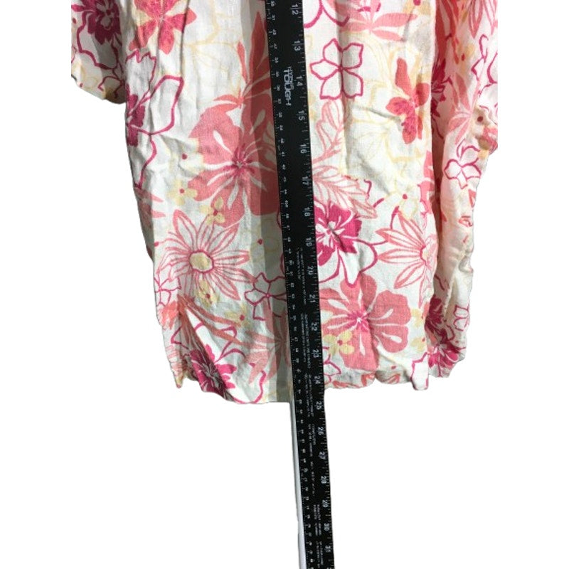 Hot Cotton Woman Floral Linen Shirt Size 1X – Cottagecore, Coastal, Summer