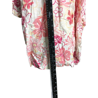 Hot Cotton Woman Floral Linen Shirt Size 1X – Cottagecore, Coastal, Summer