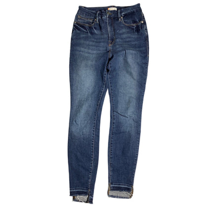 Good American Blue Skinny Jeans Women 4/27 — High-Rise, Stretch, Raw Hem
