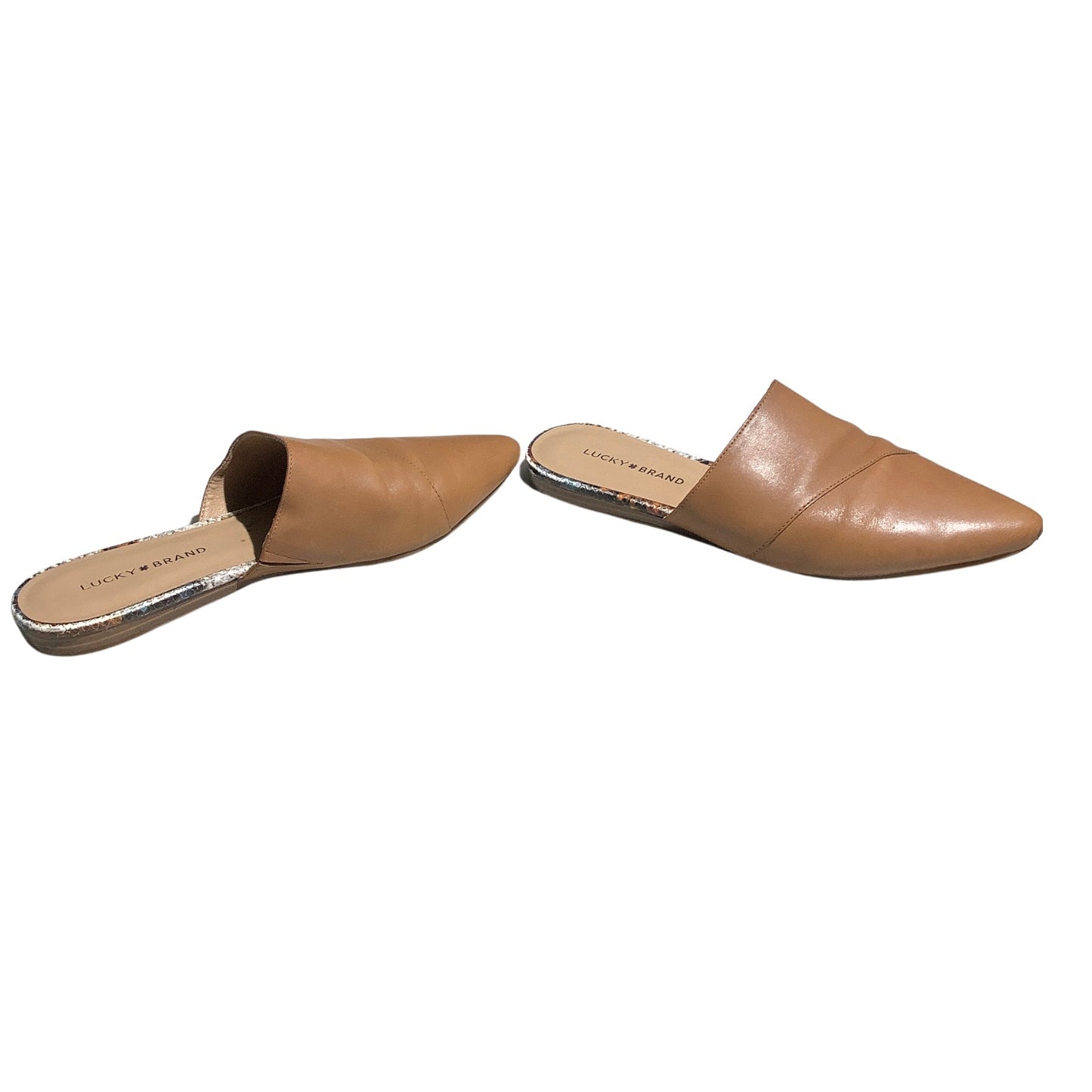Lucky Brand Leather Mule Pointed Toe Women’s 10M — Chic, Slip-On, Minimalist