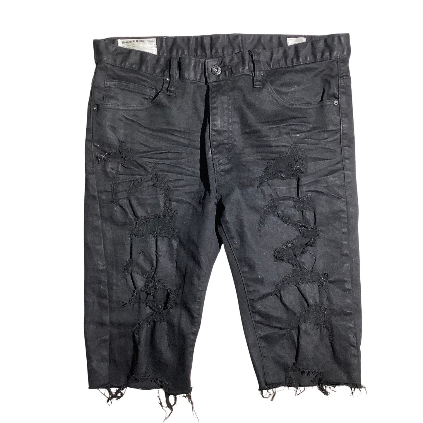 Smoke Rise Distressed Denim Shorts Men's Size 36 — Frayed, Streetwear, Biker