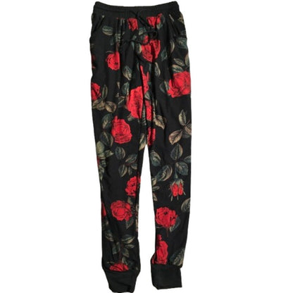 Indero Black Rose Joggers Size SM - Coquette, Streetwear, Loungewear