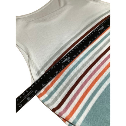 Boutique Sleeveless Layering Knit Tank Pastels Striped Flowy Lightweight