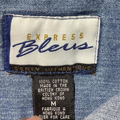 Express Bleus Denim Pullover Shirt Women’s Size M — Vintage, Casual, Retro