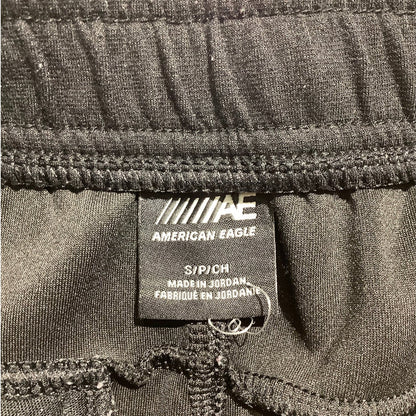 American Eagle Kid's S Black Fleece Sweat Shorts Drawstring Elastic Waist