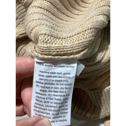 Tommy Hilfiger Men's Large Tan Cable Knit Braided Crewneck Sweater
