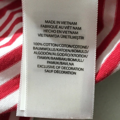 Polo Ralph Lauren Red & White Striped Polo Size L - Preppy, Classic, Coastal