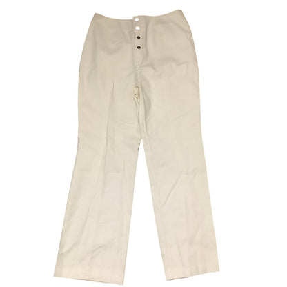 Princess Polly Cream Pleated Pants w/ Silver Button Accents - Elegant, Chic