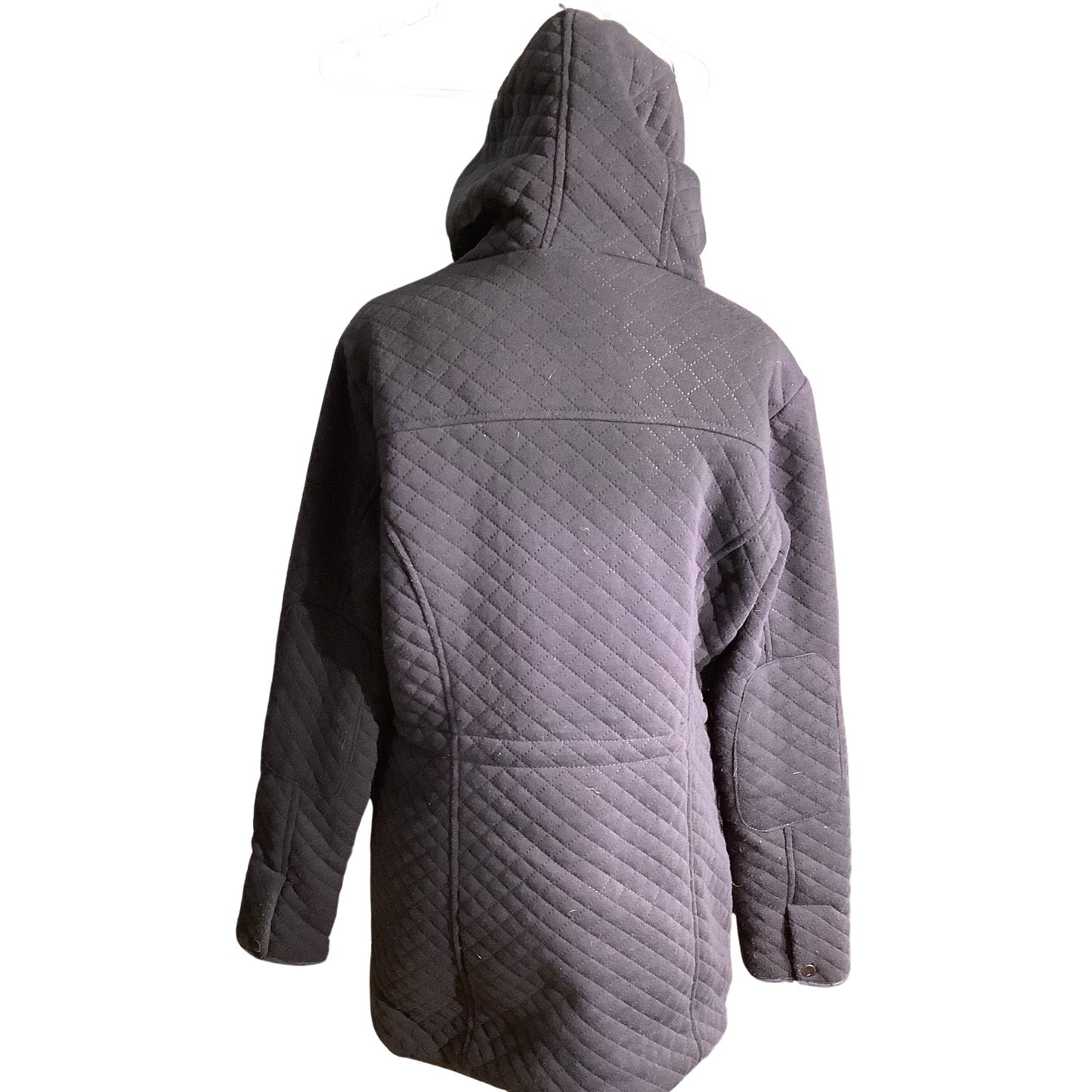 Yoki Navy Blue Quilted Hooded Jacket Women Large — Cozy, Casual, Winter
