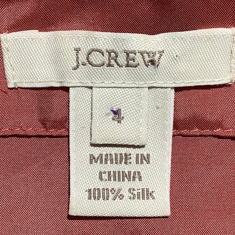 J.Crew 100% Silk Ruffle Blouse Women’s Size 4 — Feminine, Dressy, Elegant