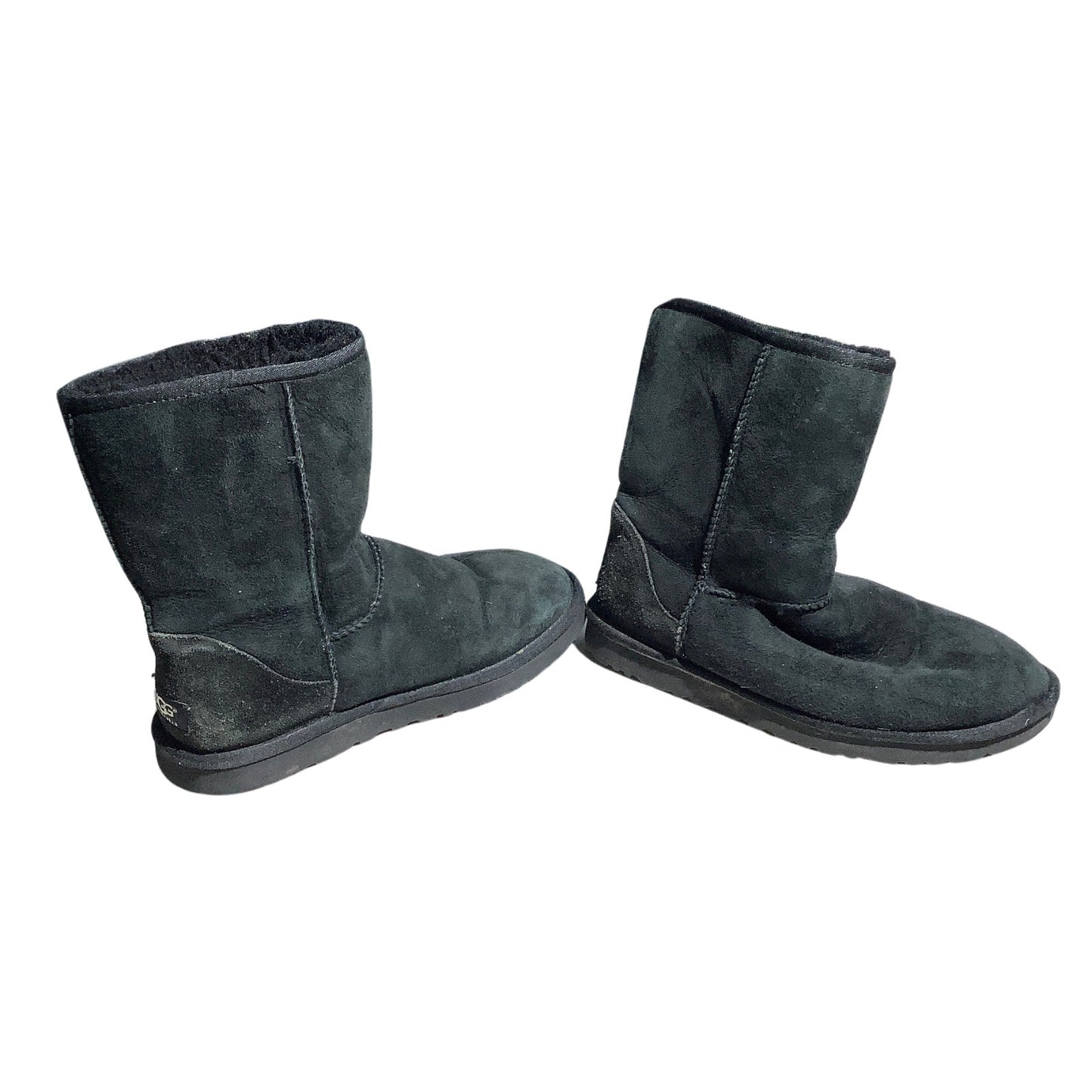 UGG Black Classic Short II Suede Sheepskin Boots Women 8 — Cozy, Winter, Comfort