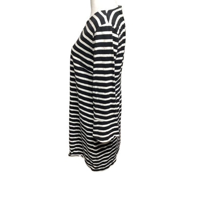 J.Crew Women's Black and White Striped Long Sleeve Dress M - Classic, Preppy