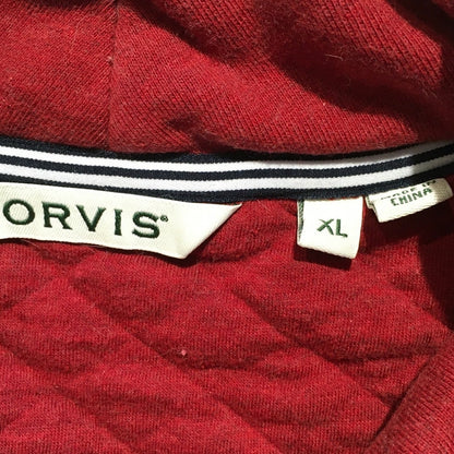 Orvis Red Quilted Pullover Size XL - Cozy, Classic, Cottagecore