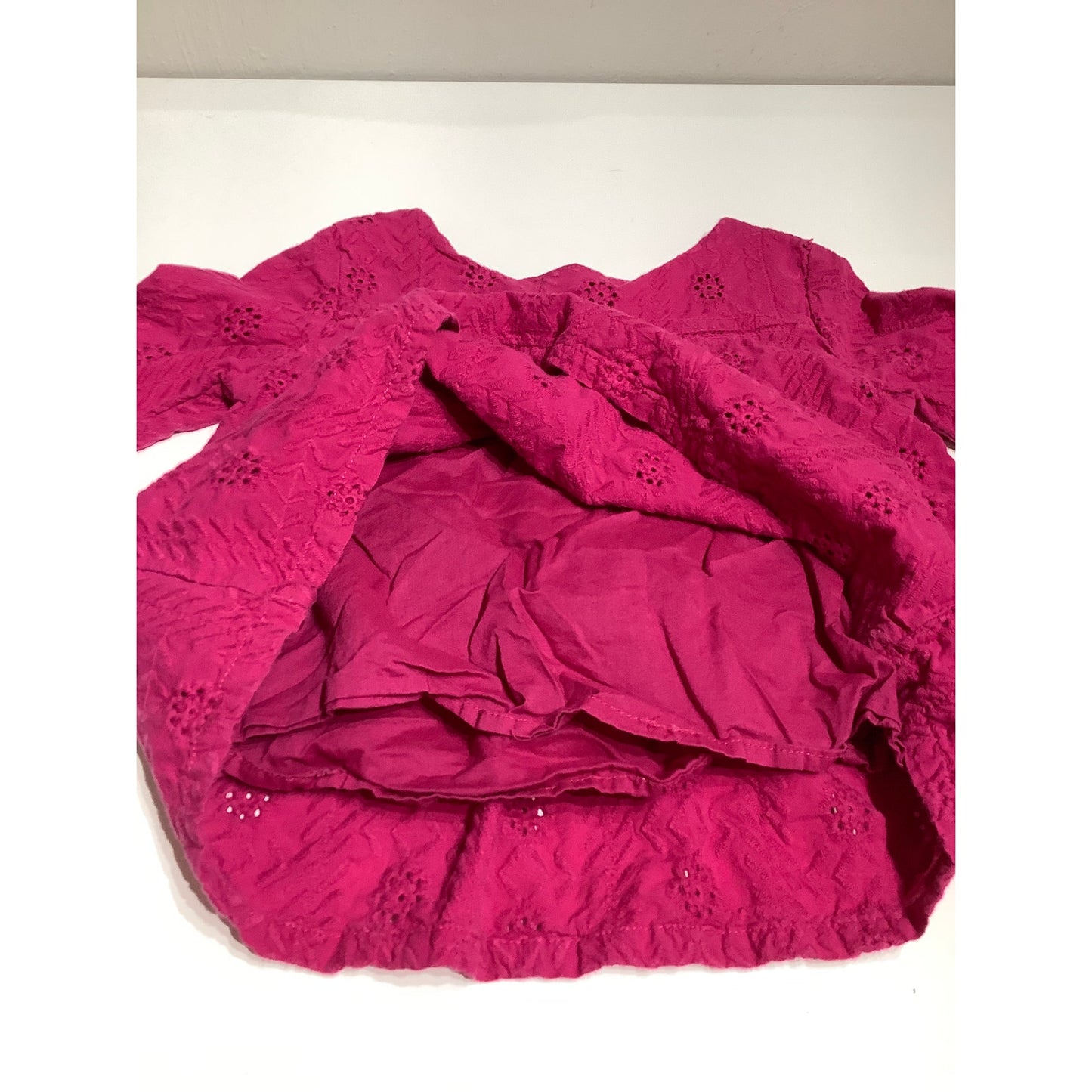 Genuine Kids by OshKosh Pink Eyelet Bell Sleeve Top 5T Boho, Cottagecore, Girly