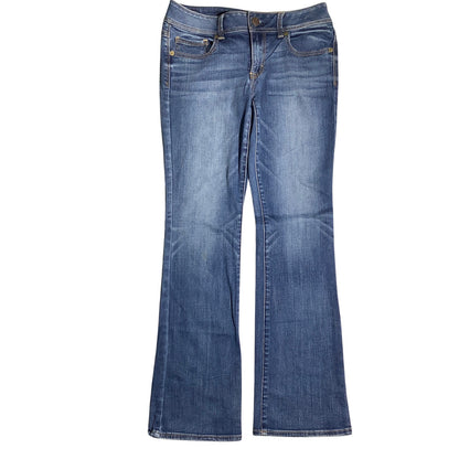 American Eagle Dark Wash Kick Boot Jeans Women 6 — Stretch, Flare, Casual