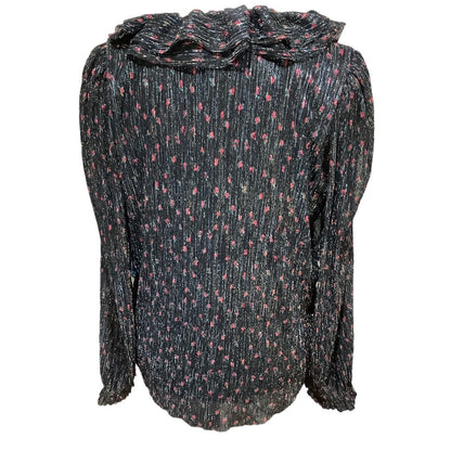 J.Crew Women’s Black/Multicolor Long Sleeve Top Size S - Boho, Versatile, Preppy