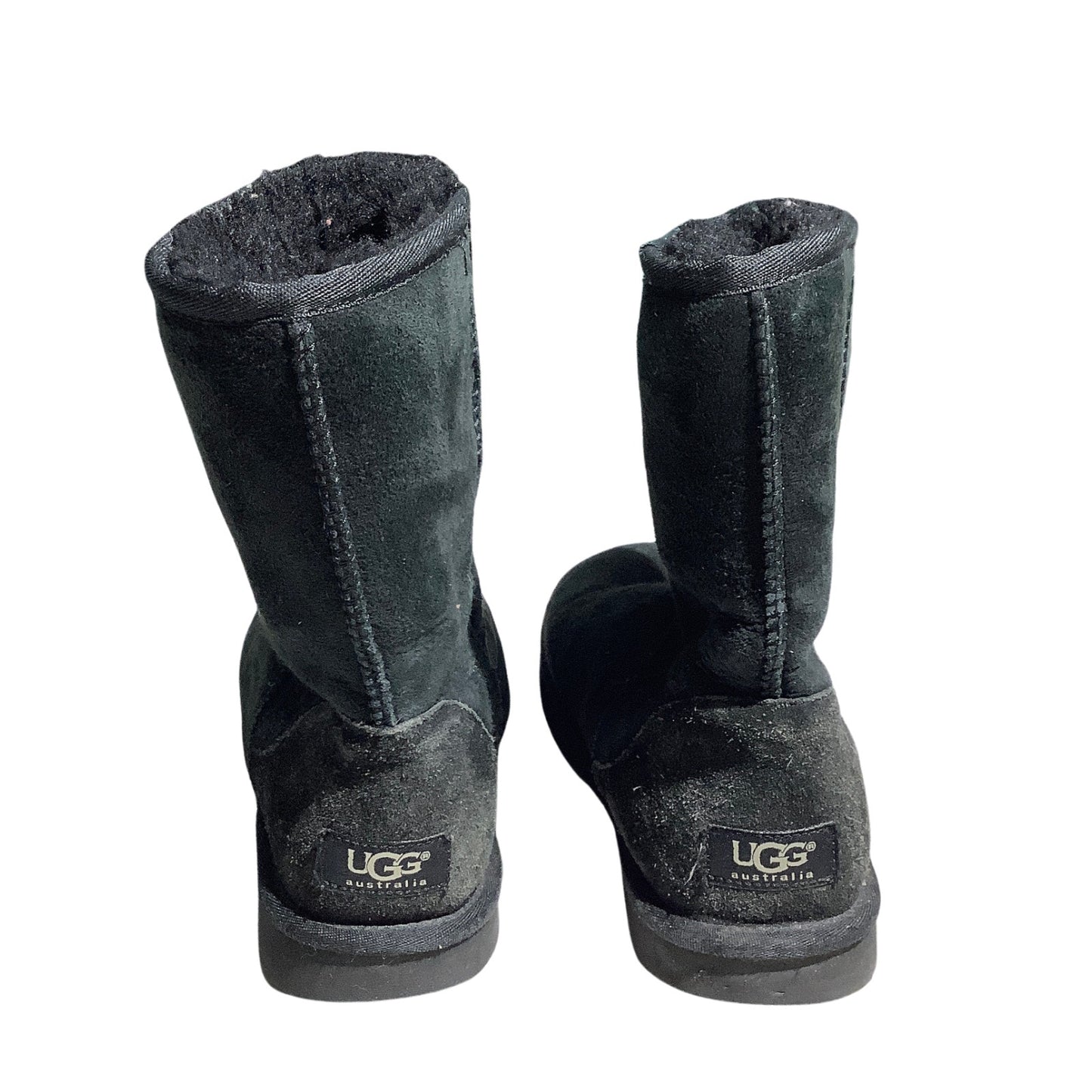 UGG Black Classic Short II Suede Sheepskin Boots Women 8 — Cozy, Winter, Comfort