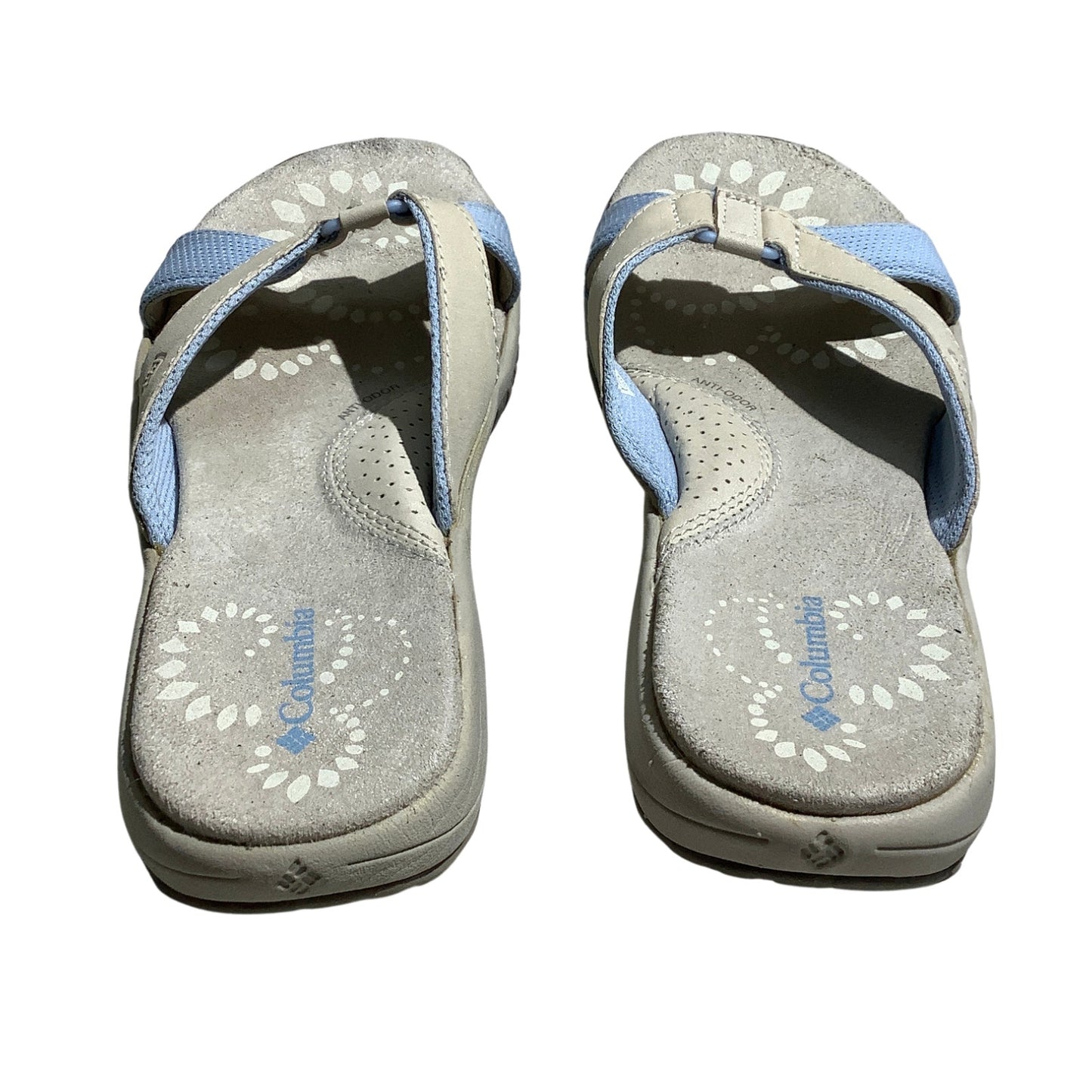 Columbia Nani Slide Sandals Light Blue/Ivory Women’s 7— Comfort, Outdoor, Casual