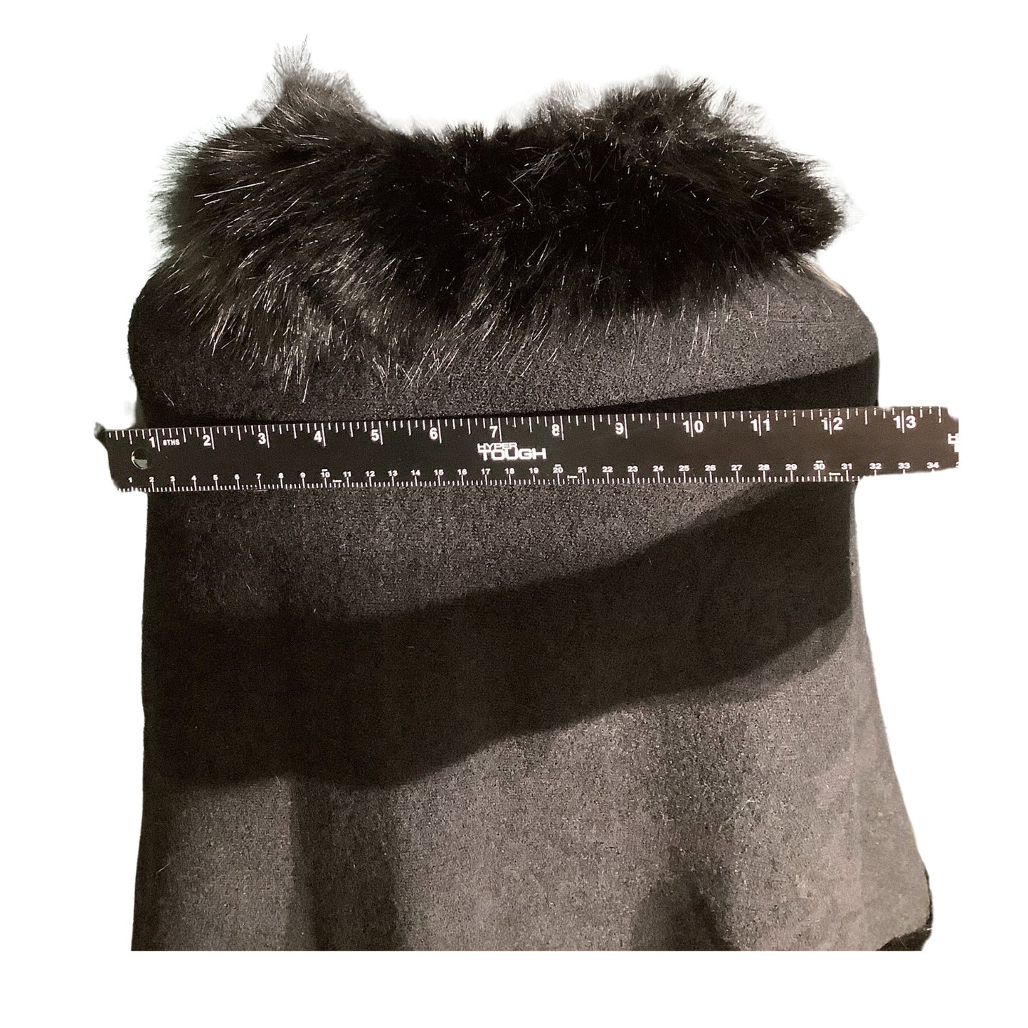 Cape Cloak Faux Fur Trim Shawl One Size — Formal Cape, Evening Wrap, Elegant